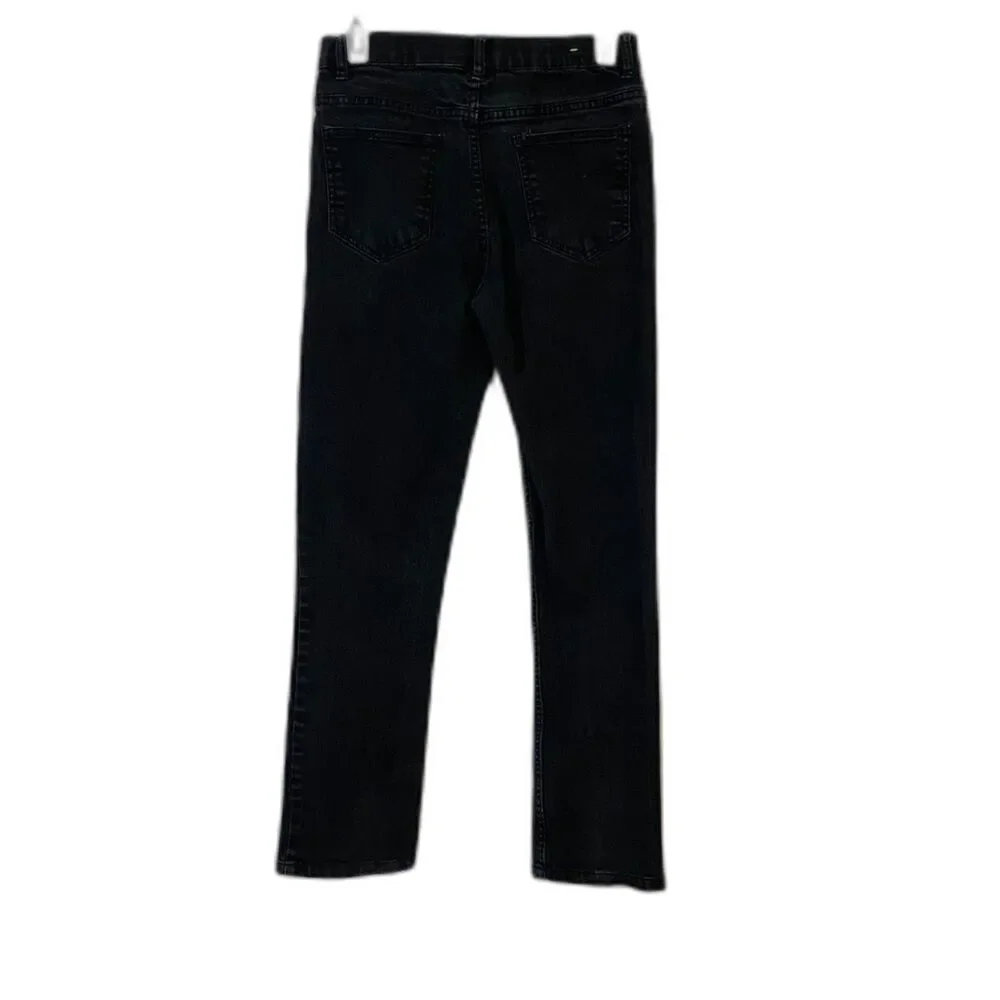 Roebuck & Co Slim Boys Black Stretch Jeans Size 14 Adjustable Waist Denim Pants